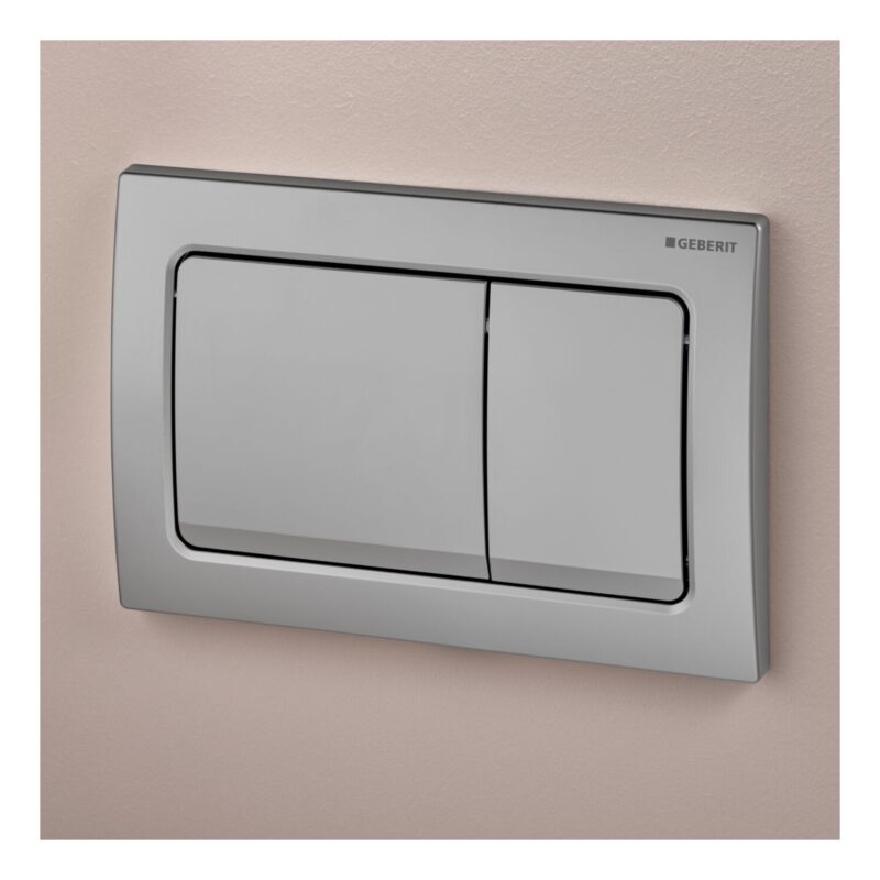 Geberit Alpha01 Square Dual Flush Plate Matt Chrome