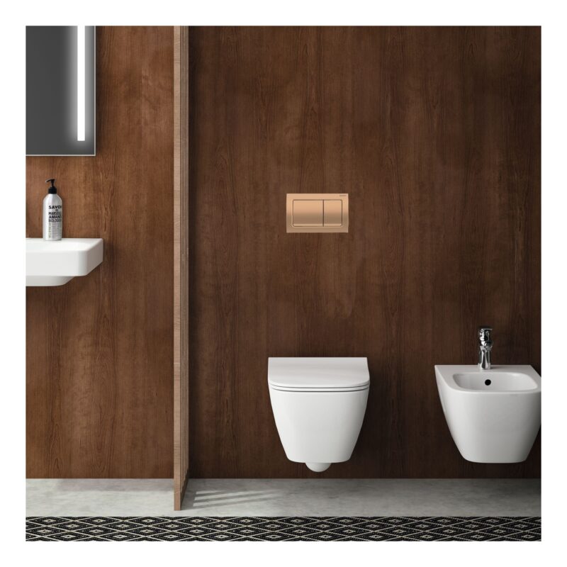 Geberit Alpha01 Square Dual Flush Plate Red Gold