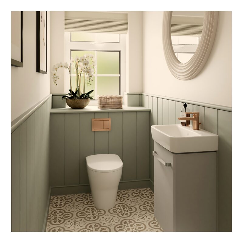 Geberit Alpha01 Square Dual Flush Plate Red Gold