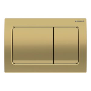 Geberit Alpha01 Square Dual Flush Plate Brass
