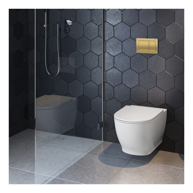 Geberit Alpha01 Square Dual Flush Plate Brass