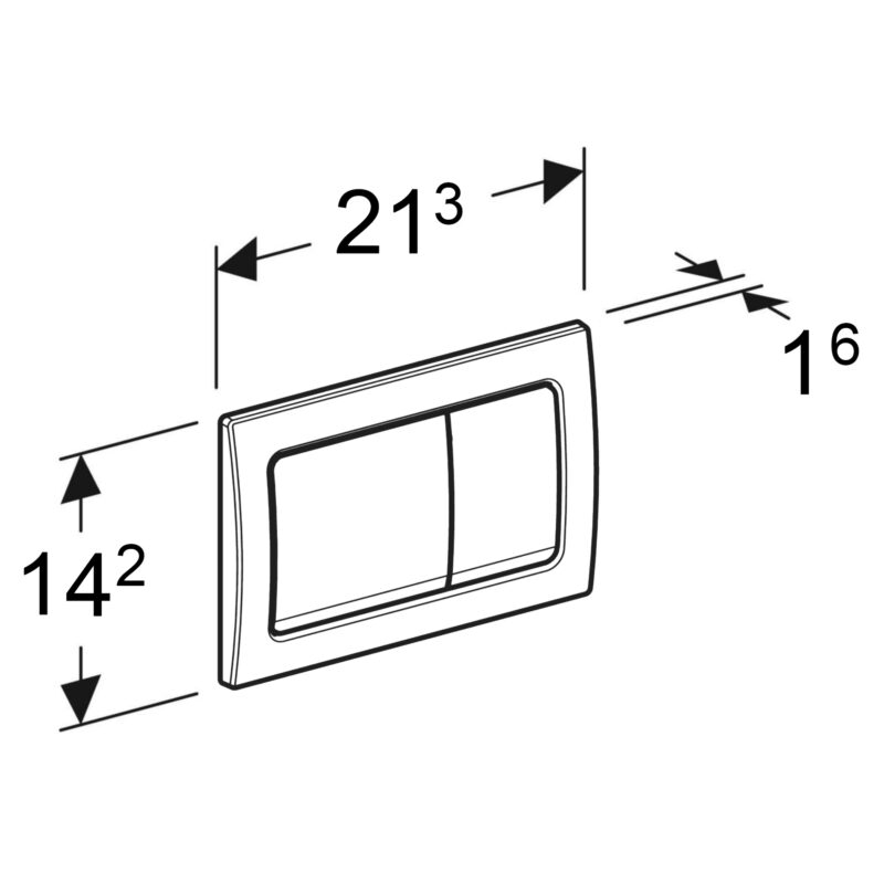 Geberit Alpha01 Square Dual Flush Plate Brass