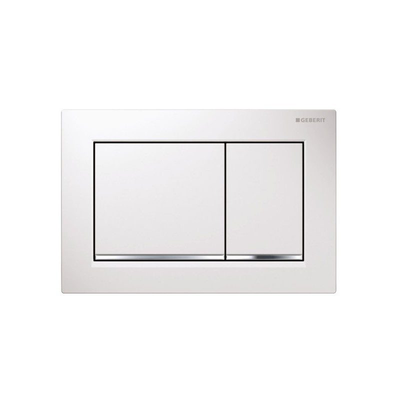 Geberit Omega30 Flush Plate White & Gloss Chrome