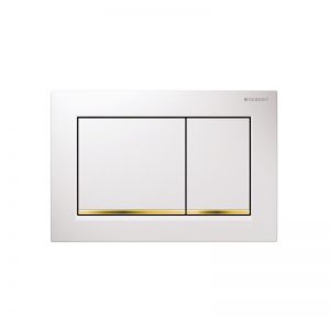 Geberit Omega30 Flush Plate White & Gold