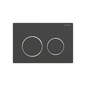 Geberit Omega20 Dual Flush Plate Matt Black/Chrome