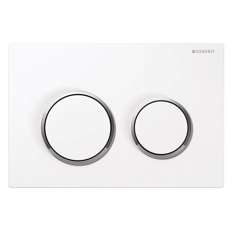 Geberit Omega20 Flush Plate White & Gloss Chrome