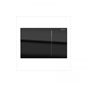 Geberit Omega70 Flush Plate for Solid Wall Black Glass