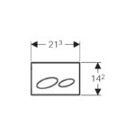 Geberit Kappa20 Dual Flush Plate, Oval, Gloss Chrome