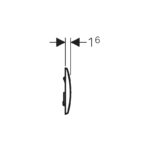 Geberit Kappa20 Dual Flush Plate, Oval, Gloss Chrome
