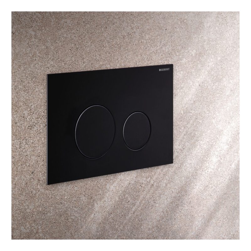 Geberit Sigma40 Stainless Steel Dual Flush Plate Round Matt Black