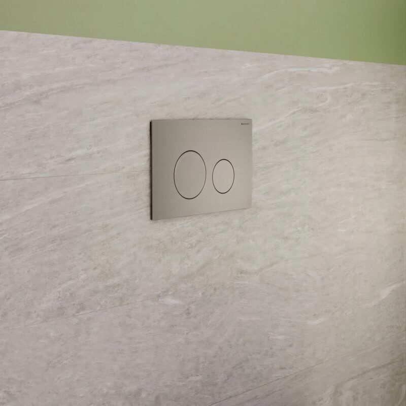 Geberit Sigma40 Stainless Steel Dual Flush Plate Round Brushed Nickel