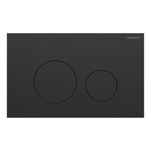 Geberit Sigma 40 Actuator Plate Dual Flush Round Black Chrome Stainless Steel