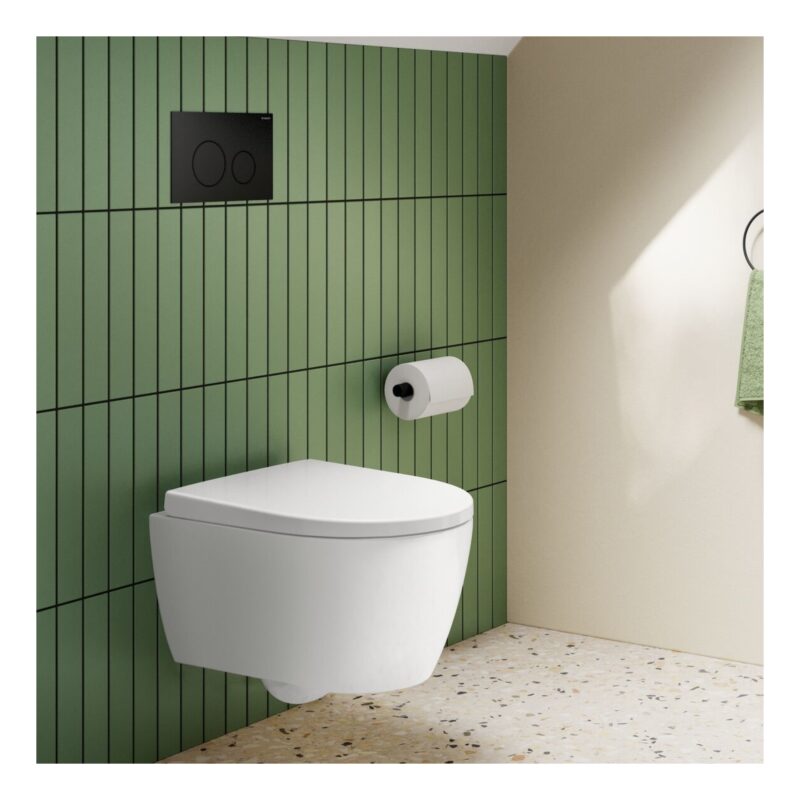 Geberit Sigma 40 Actuator Plate Dual Flush Round Black Chrome Stainless Steel