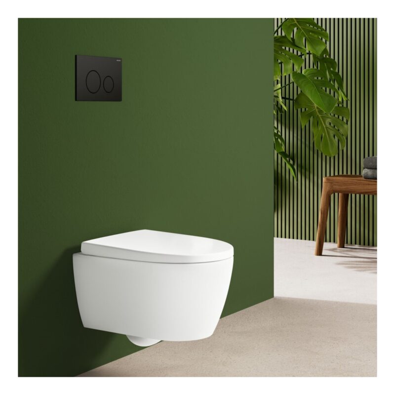 Geberit Sigma 40 Actuator Plate Dual Flush Round Black Glass