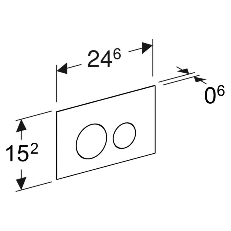 Geberit Sigma 40 Actuator Plate Dual Flush Round Black Glass