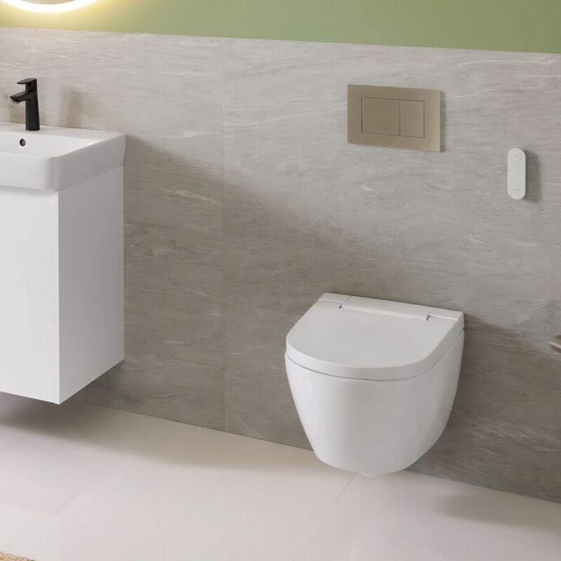 Geberit Sigma40 Stainless Steel Dual Flush Plate Square Brushed Nickel