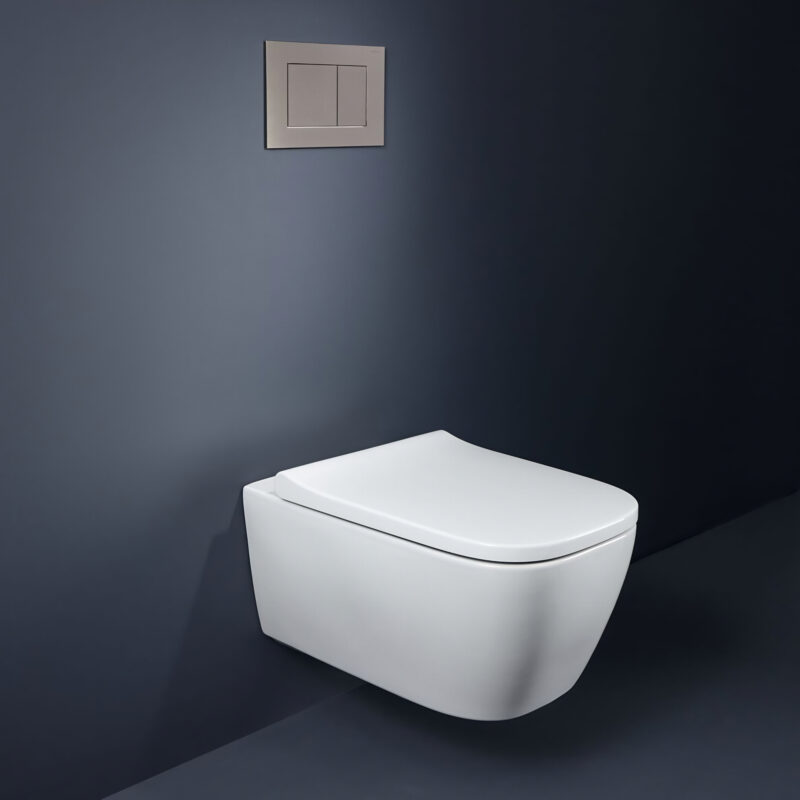 Geberit Sigma40 Stainless Steel Dual Flush Plate Square Brushed Nickel