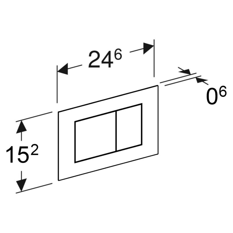 Geberit Sigma 40 Actuator Plate Dual Flush Square Lava Glass