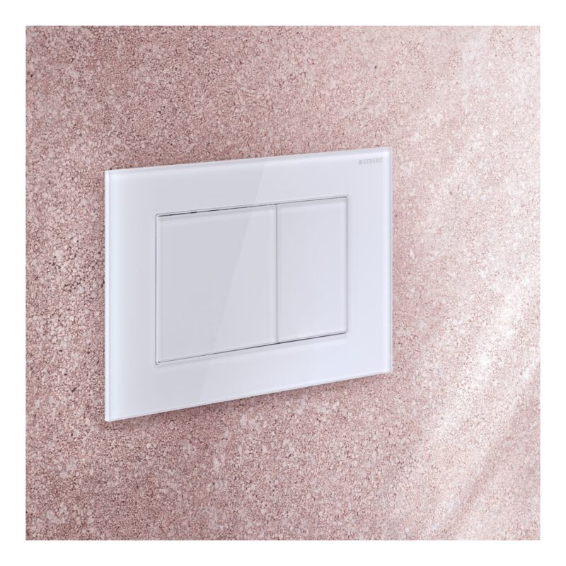 Geberit Sigma 40 Actuator Plate Dual Flush Square White Glass