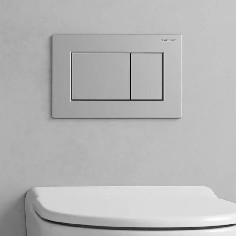 Geberit Sigma 01 Dual Flush Plate Square Matt Chrome Easy Clean