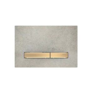 Geberit Sigma50 Metal Dual Flush Plate Concrete/Brass