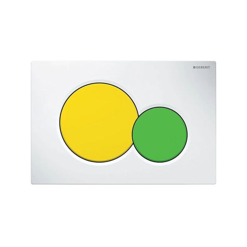 Geberit Sigma01 Flush Plate, Dual Flush, White-Yellow-Green
