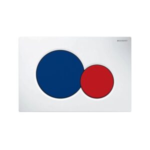 Geberit Sigma01 Flush Plate, Dual Flush, White-Blue-Red