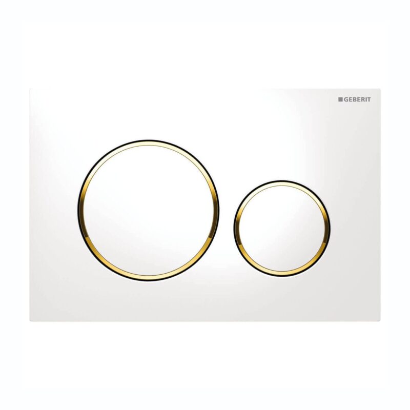 Geberit Sigma20 Dual Flush Plate White/Gold Geberit Sigma20 Dual Flush Plate White/Gold