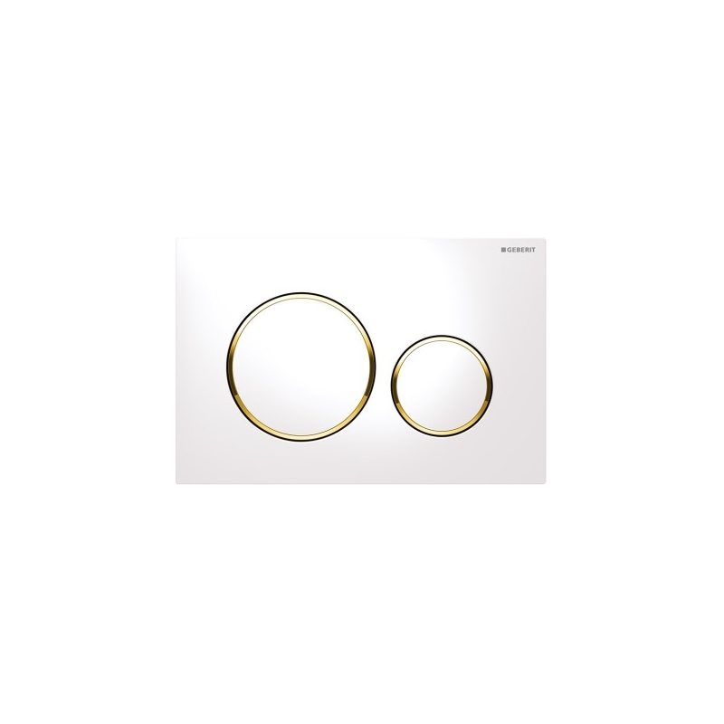 Geberit Sigma20 Dual Flush Plate White/Gold-Plated/White
