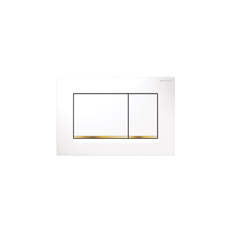 Geberit Sigma30 Dual Flush Plate White/Gold-Plated/White