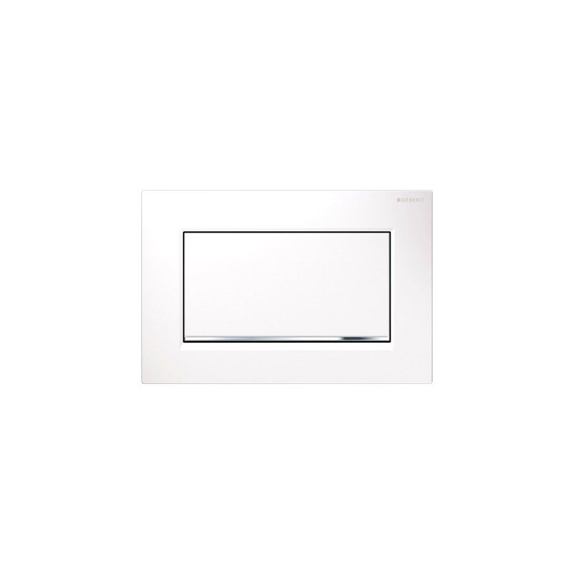 Geberit Sigma30 Single Flush Plate White/Chrome/White Screwable