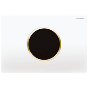 Geberit Sigma10 Touchless Dual Flush Plate Mains White/Gold