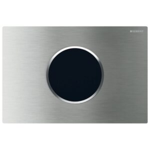 Geberit Sigma10 Touchless Dual Flush Plate Mains Brushed Chrome