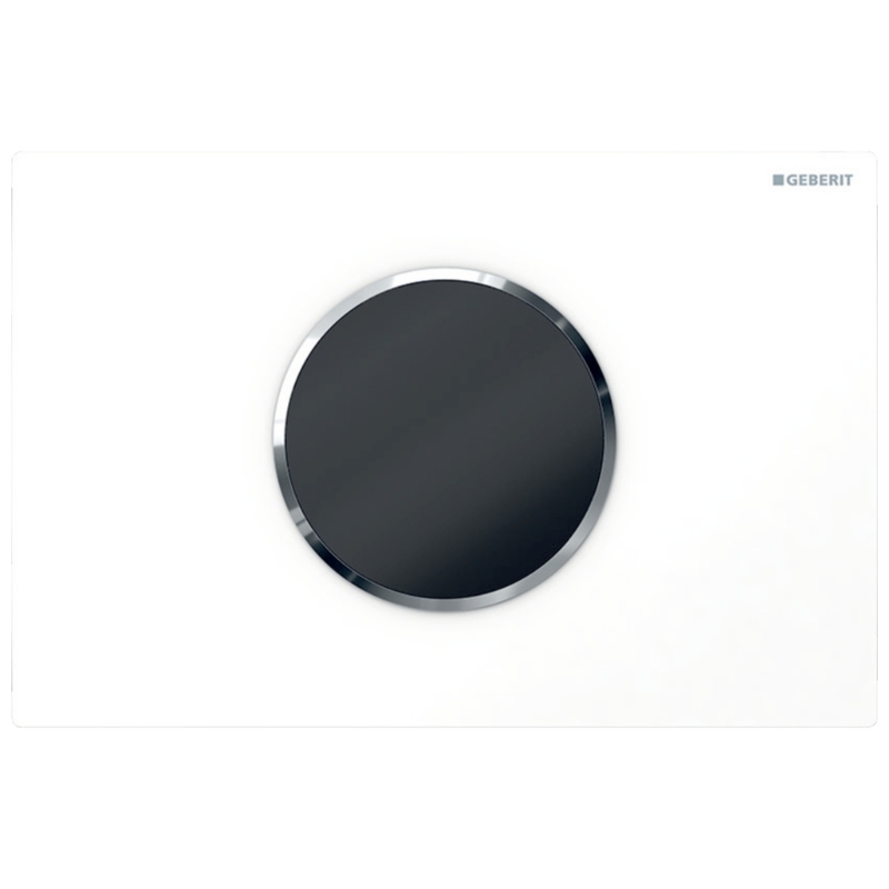 Geberit Sigma10 Touchless Dual Flush Plate Battery White/Chrome