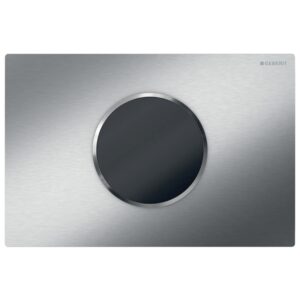 Geberit Sigma10 Touchless Dual Flush Plate Battery Brushed Chrome