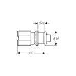 Geberit Palm Push WC Flush Control without Actuator, Metal