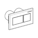 Geberit Plastic Dual Flush Plate Square White/Chrome Brushed