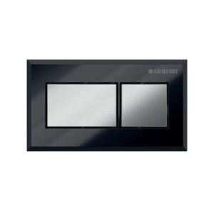 Geberit Plastic Dual Flush Plate Square Black/Chrome