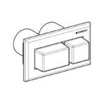 Geberit Plastic Protruding Dual Flush Plate Square Gloss Chrome