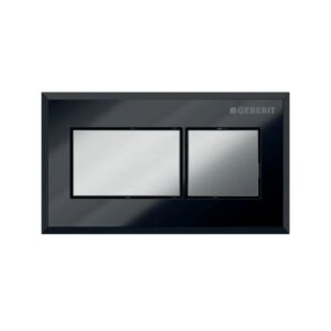 Geberit Sigma 8cm Plastic Dual Flush Plate Black/Chrome Brushed