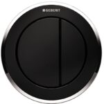 Geberit Dual Flush Button Type 10 12/15cm Black/Gloss Chrome