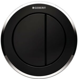 Geberit Dual Flush Button Type 10 12/15cm Black/Gloss Chrome