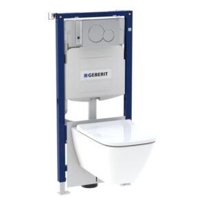 Geberit Smyle Square Wall Hung Toilet, Sigma Cistern & Flush Plate Pack