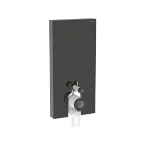 Geberit Monolith for Floor-Standing WC 101cm Black Glass/Black Chrome