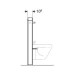 Geberit Monolith for Bidet 101cm & Rail Black Glass/Black Chrome