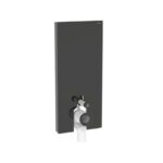 Geberit Monolith for Floor-Standing WC 114cm Black Glass/Black Chrome