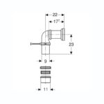 Geberit Outlet Bend for Floor Standing WC to Floor Outlet