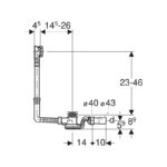 Geberit Ready-to-Fit 260mm Bath Waste Set with Push Control & Connector