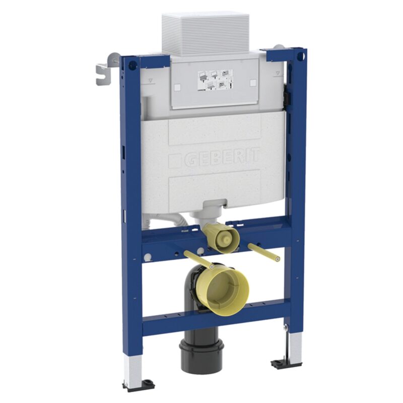 Geberit Alpha 82cm Frame & Cistern with White Round Flush Plate