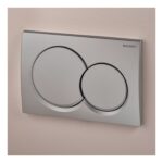 Geberit Alpha 82cm Frame & Cistern with Matt Chrome Round Flush Plate